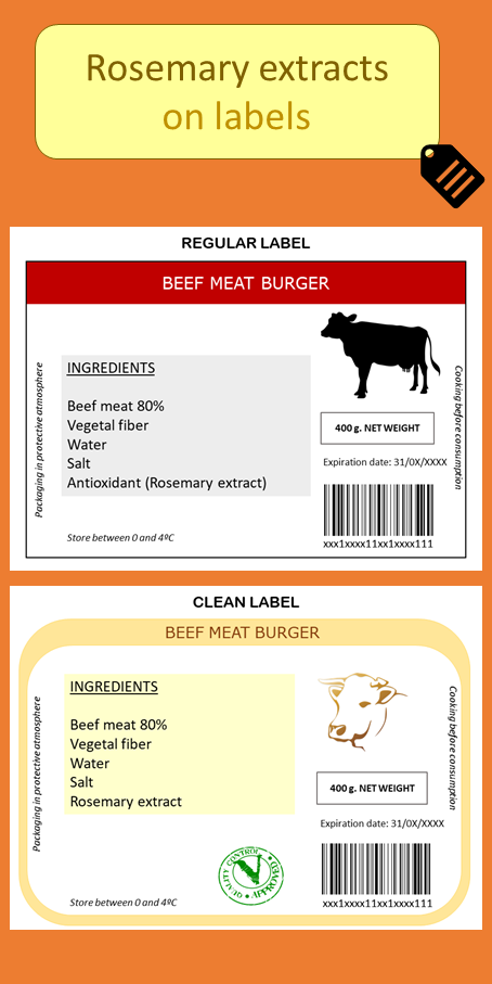 infographics of rosemary extracts labels