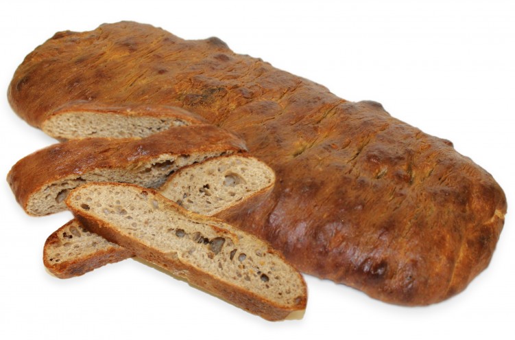 focaccia con harina de semilla de olivo